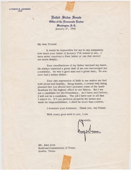 Historically Significant Lyndon B. Johnson Signed Letter